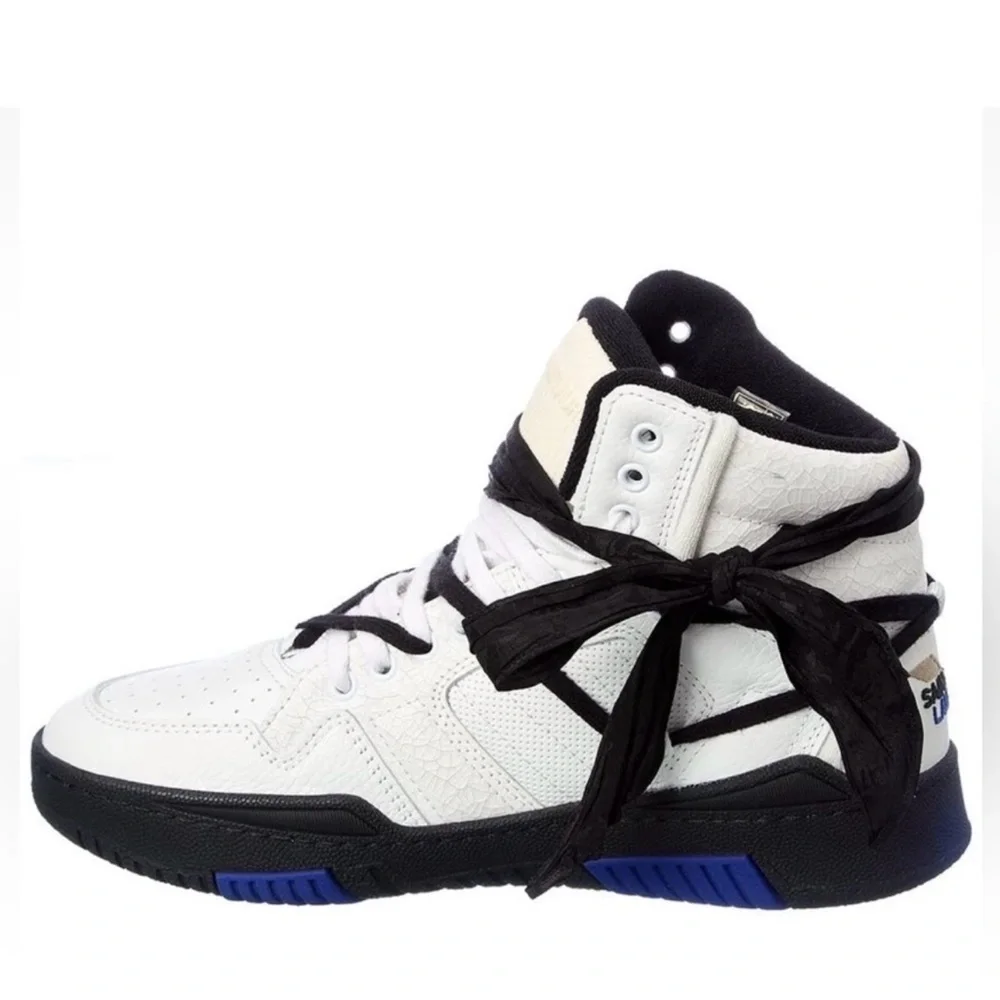 New Saint Laurent Cure 05 Mid Top Leather Sneakers Size 37 - Picture 4 of 5